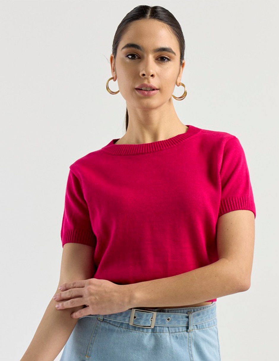 Suéter cuello redondo para mujer 7