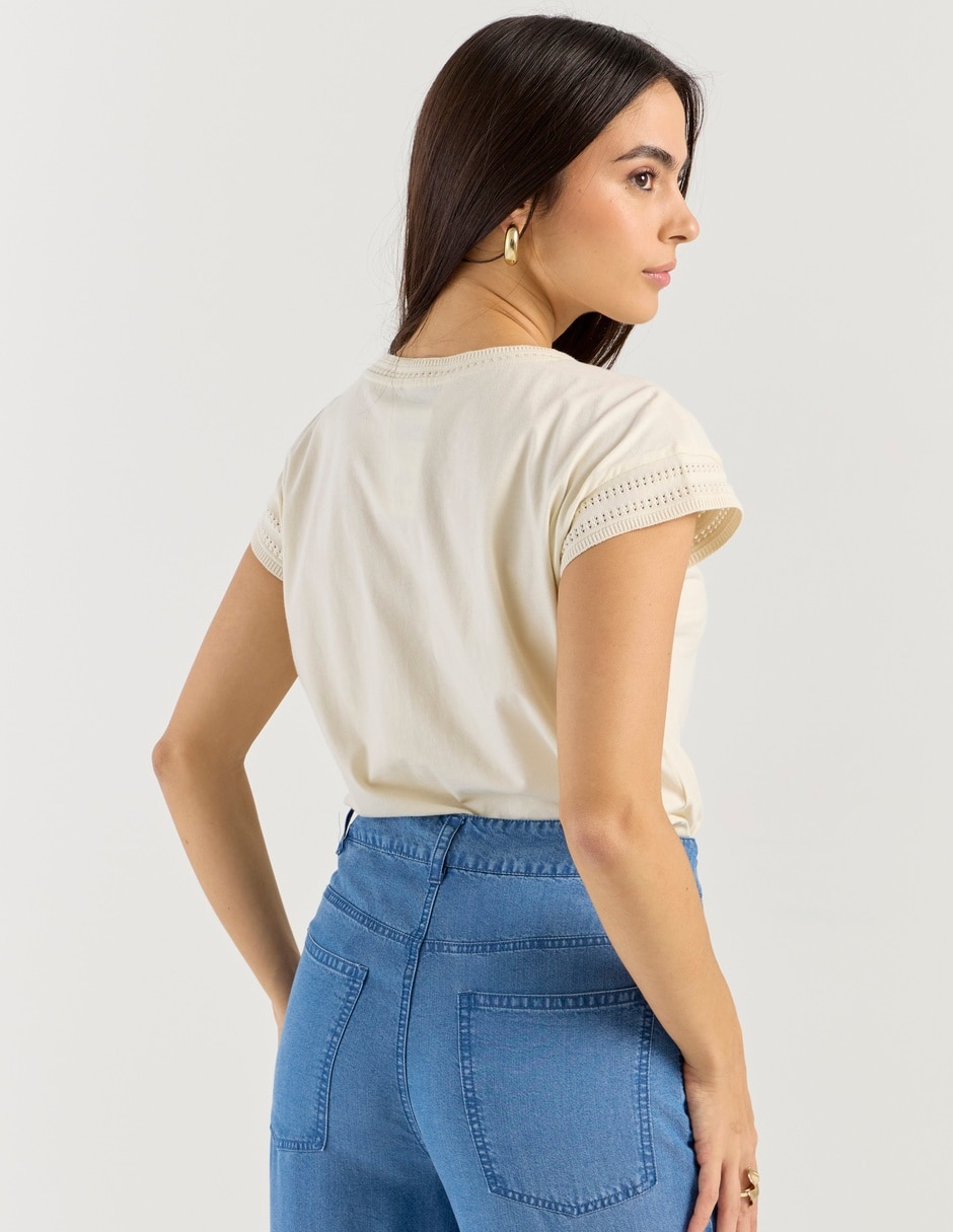 Playera manga corta cuello redondo para mujer 6