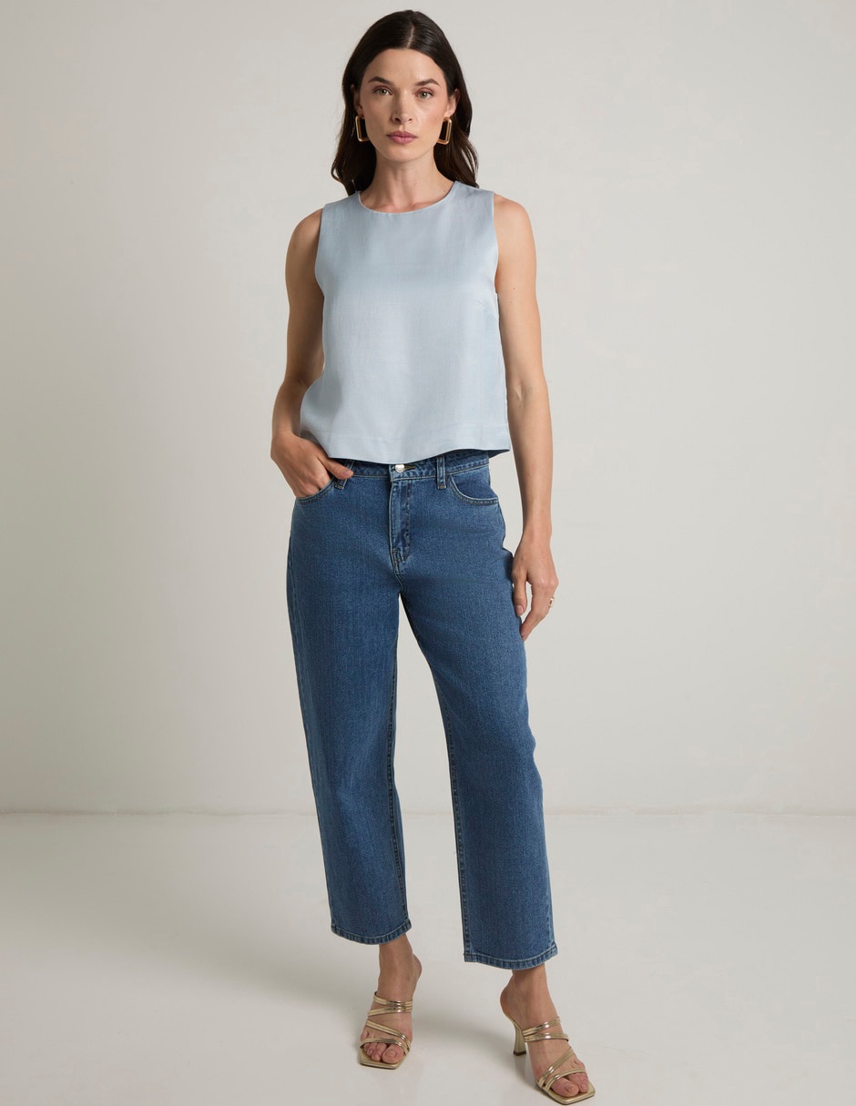 Jeans relaxed straight para mujer 2