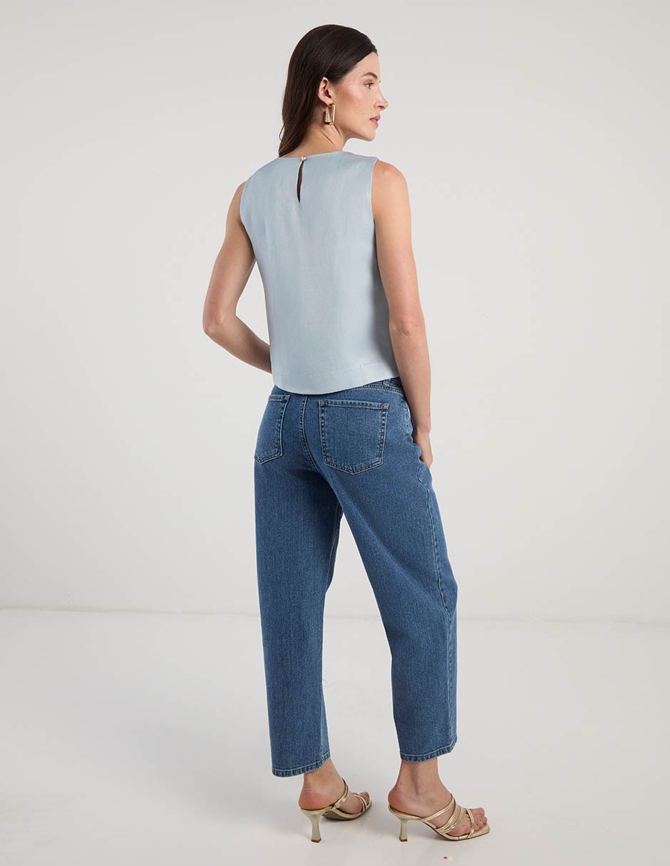 Jeans relaxed straight para mujer 6