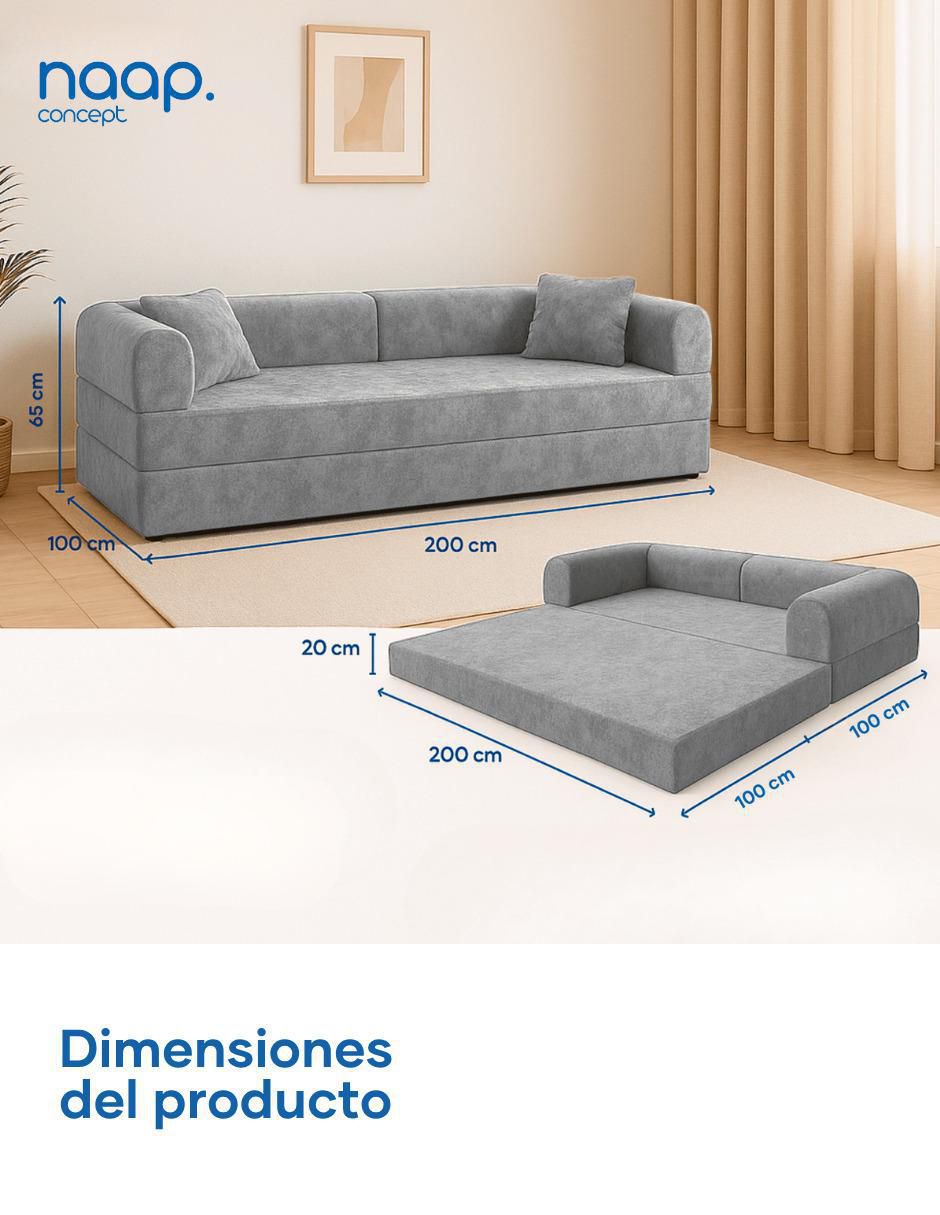 Sofá cama armable Teddy Catch de espuma comprimida 10