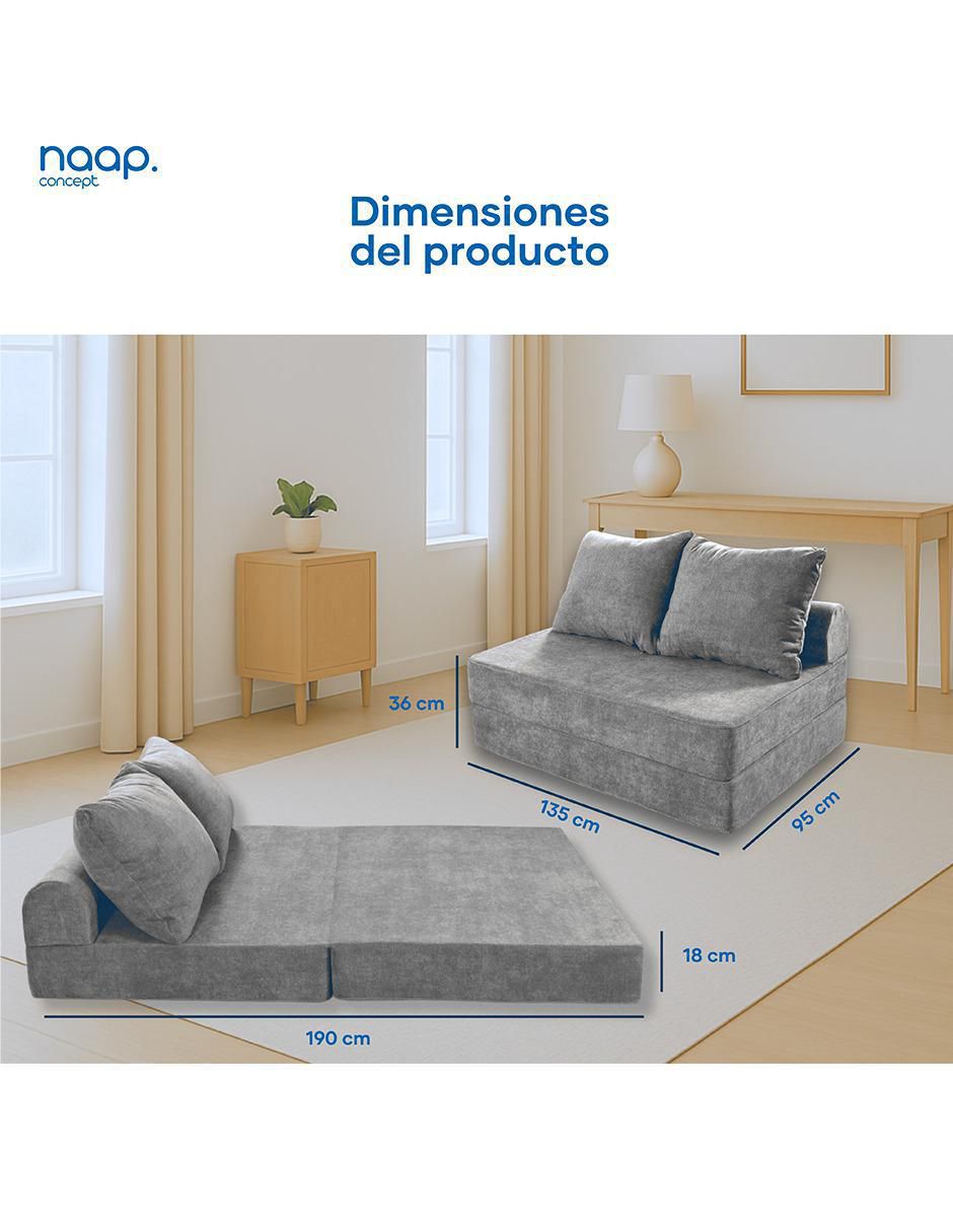 Sofá cama armable Flex de espuma comprimida 8