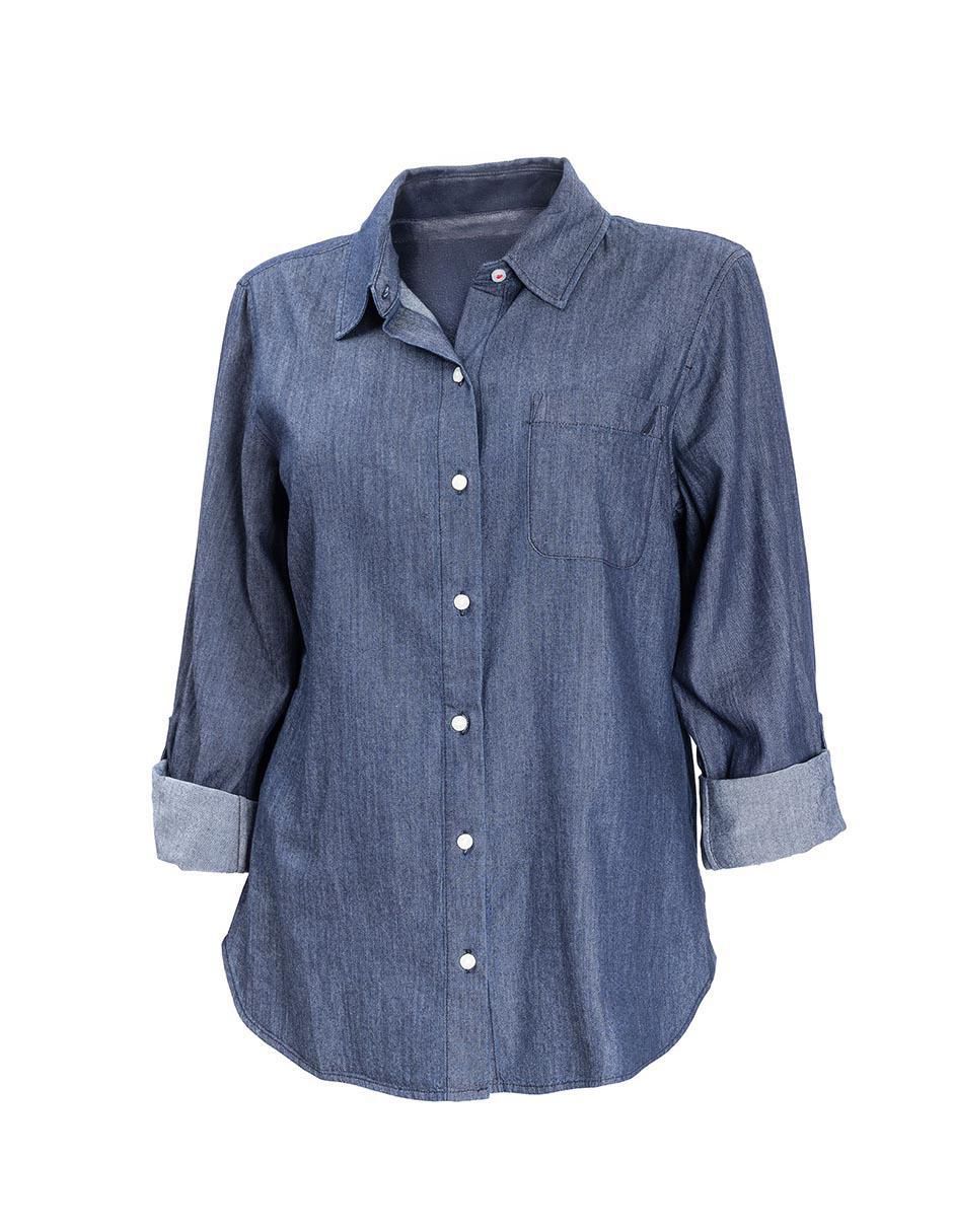 Camisa de algodón manga larga para mujer