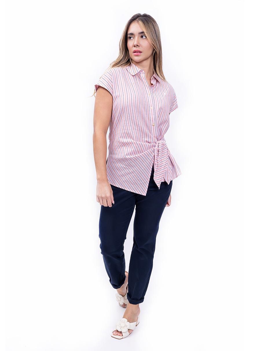 Camisa de algodón manga corta para mujer