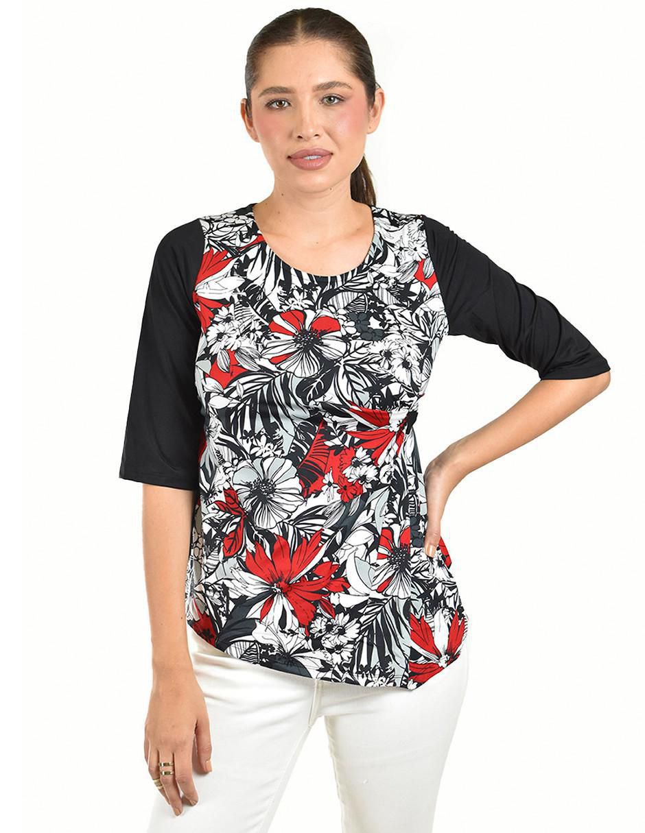 Blusa Roman Fashion manga 3/4 para mujer