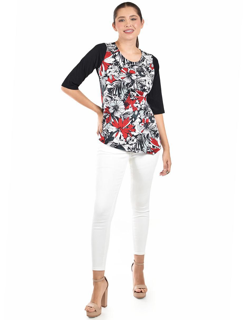 Blusa Roman Fashion manga 3/4 para mujer