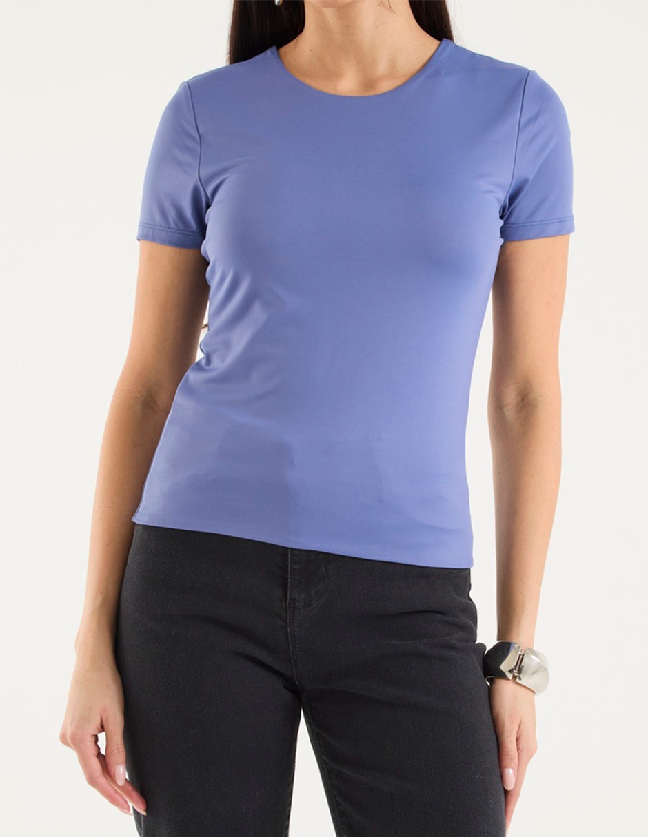 Playera manga corta cuello redondo para mujer 5