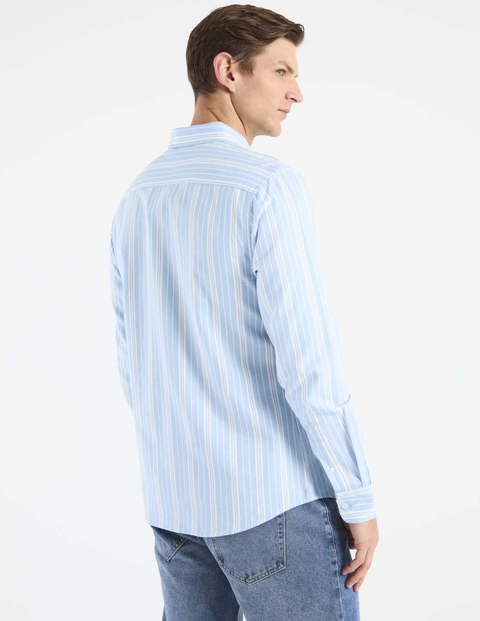 Camisa casual de algodón manga larga para hombre 4