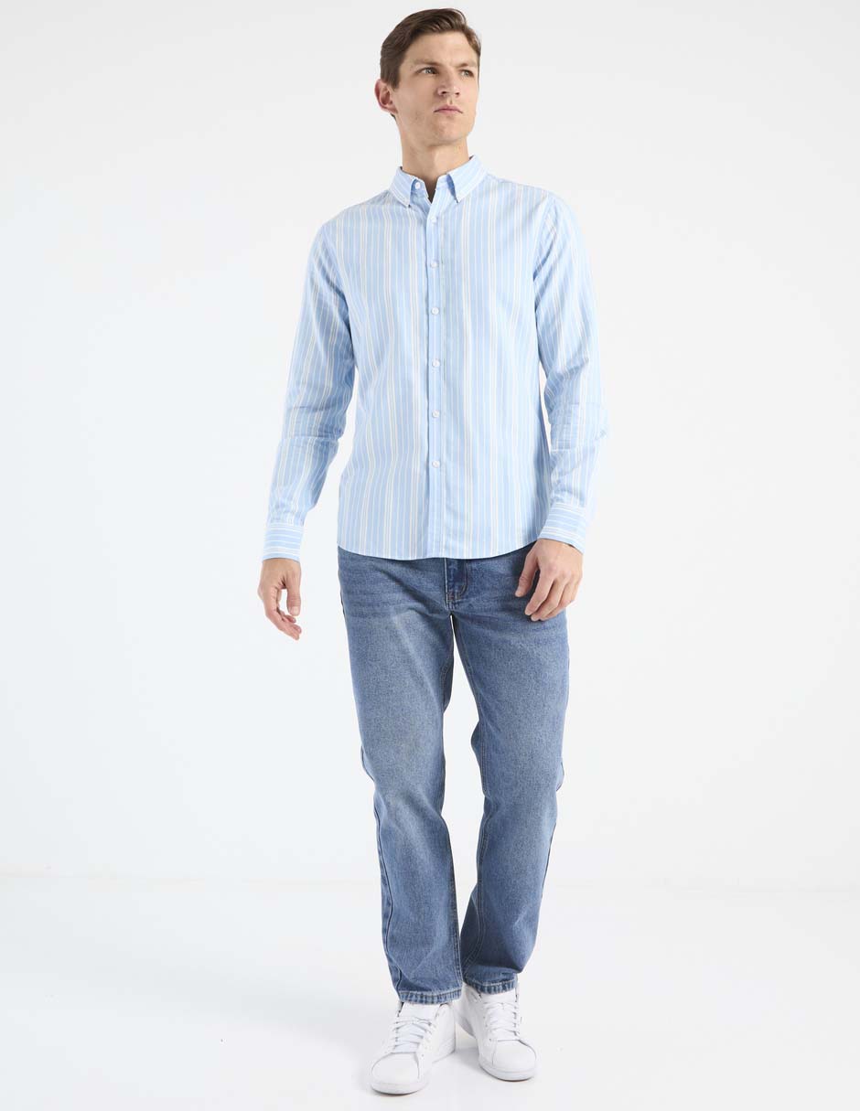 Camisa casual de algodón manga larga para hombre 3