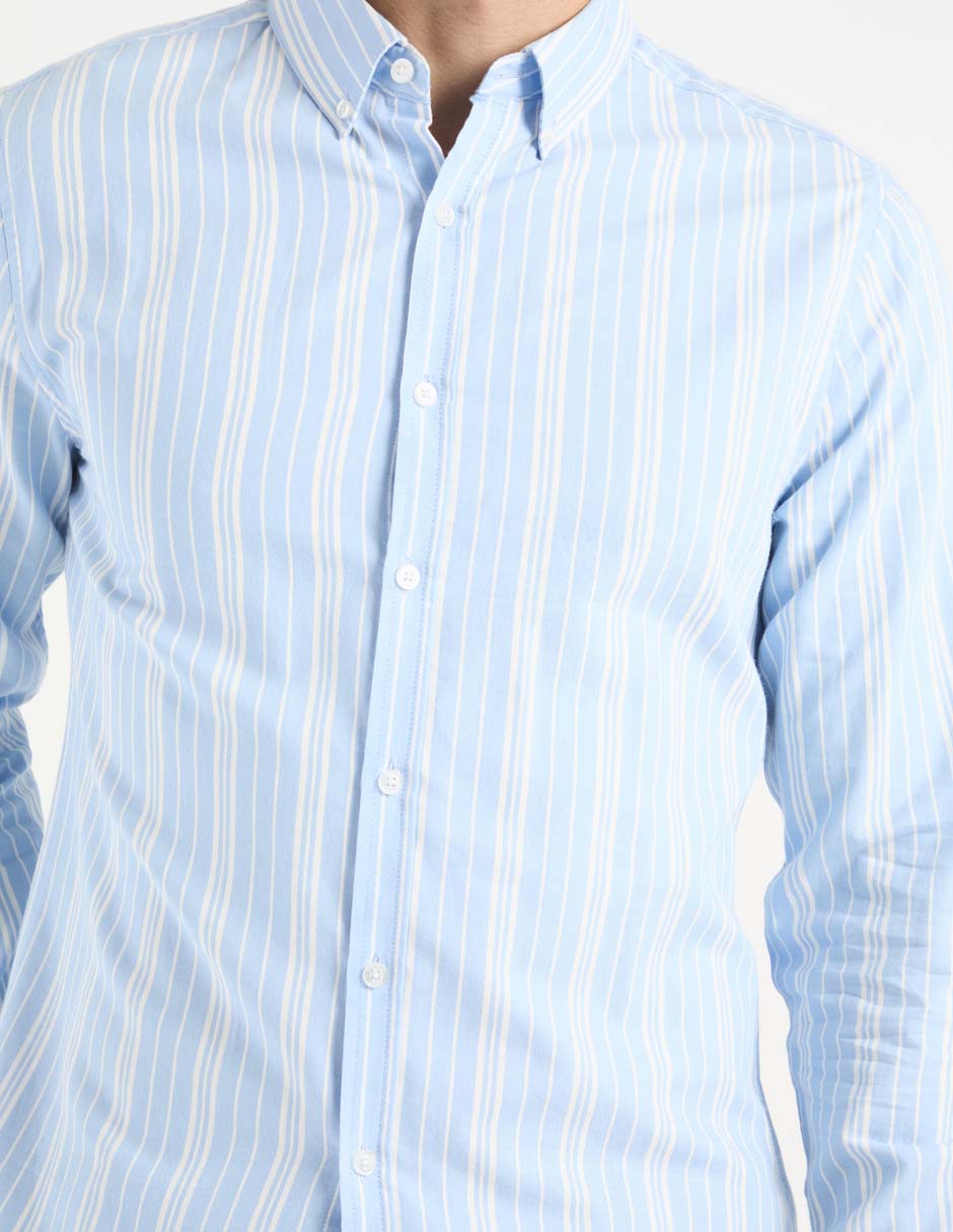 Camisa casual de algodón manga larga para hombre 2