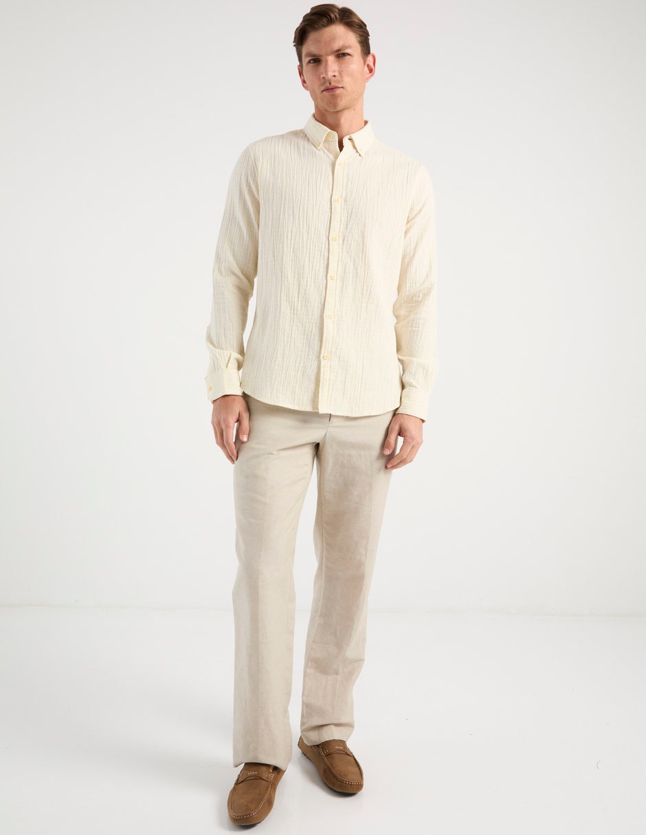 Camisa casual de algodón manga larga para hombre 3