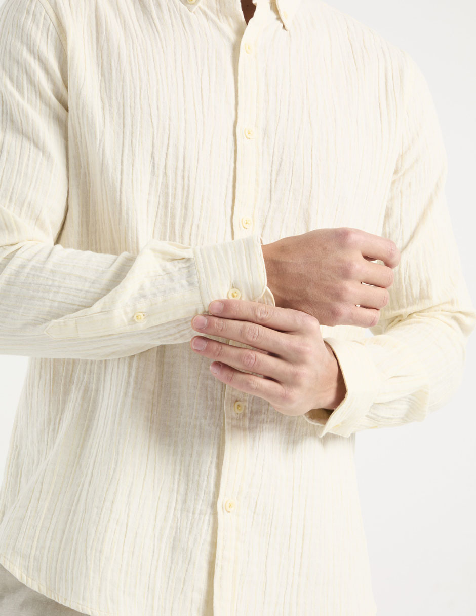 Camisa casual de algodón manga larga para hombre 4