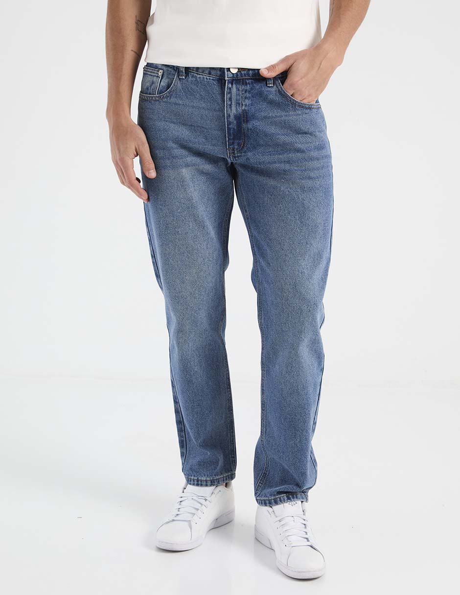 Jeans straight Elemento Uomo lavado medio para hombre