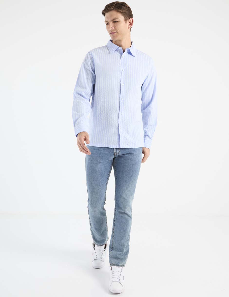 Camisa casual manga larga para hombre 3