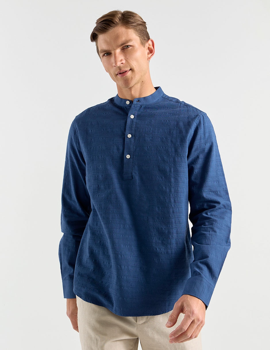 Camisa casual de algodón manga larga para hombre Camisa casual de algodón manga larga para hombre