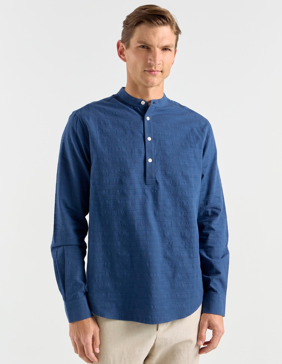 Camisa casual de algodón manga larga para hombre 5