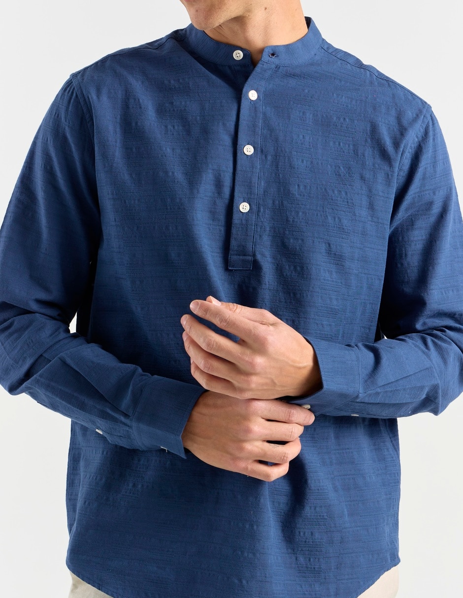 Camisa casual de algodón manga larga para hombre 2