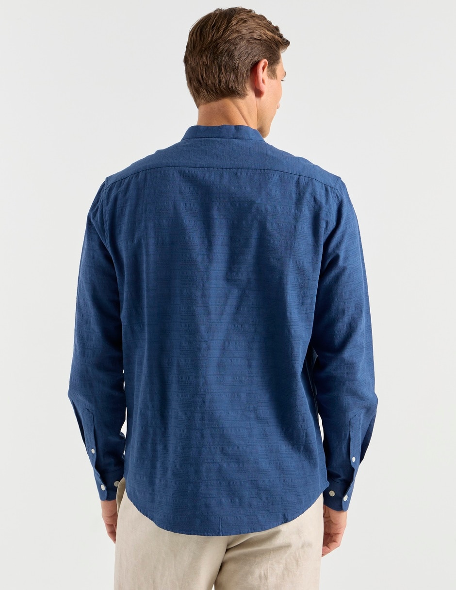 Camisa casual de algodón manga larga para hombre 6