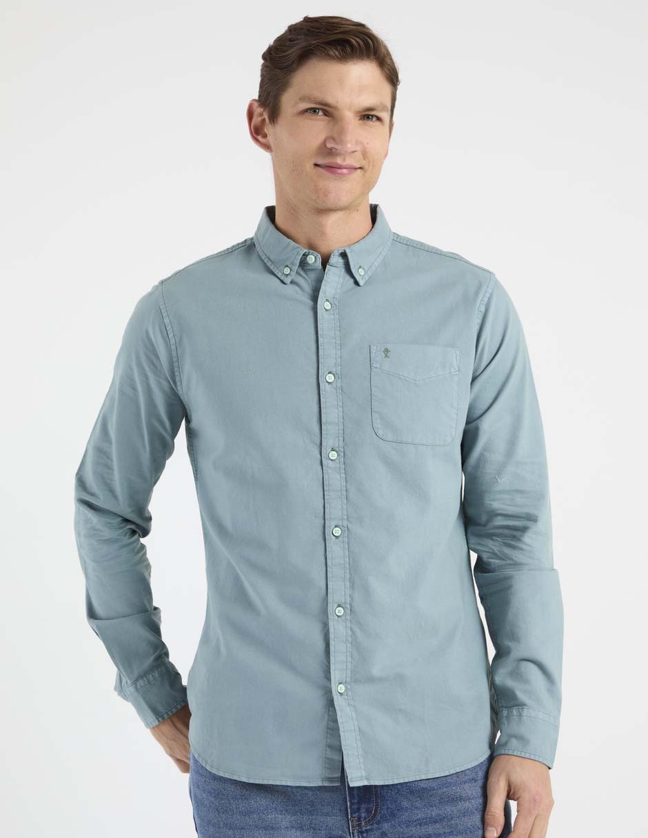 Camisa casual de algodón manga larga para hombre Camisa casual de algodón manga larga para hombre