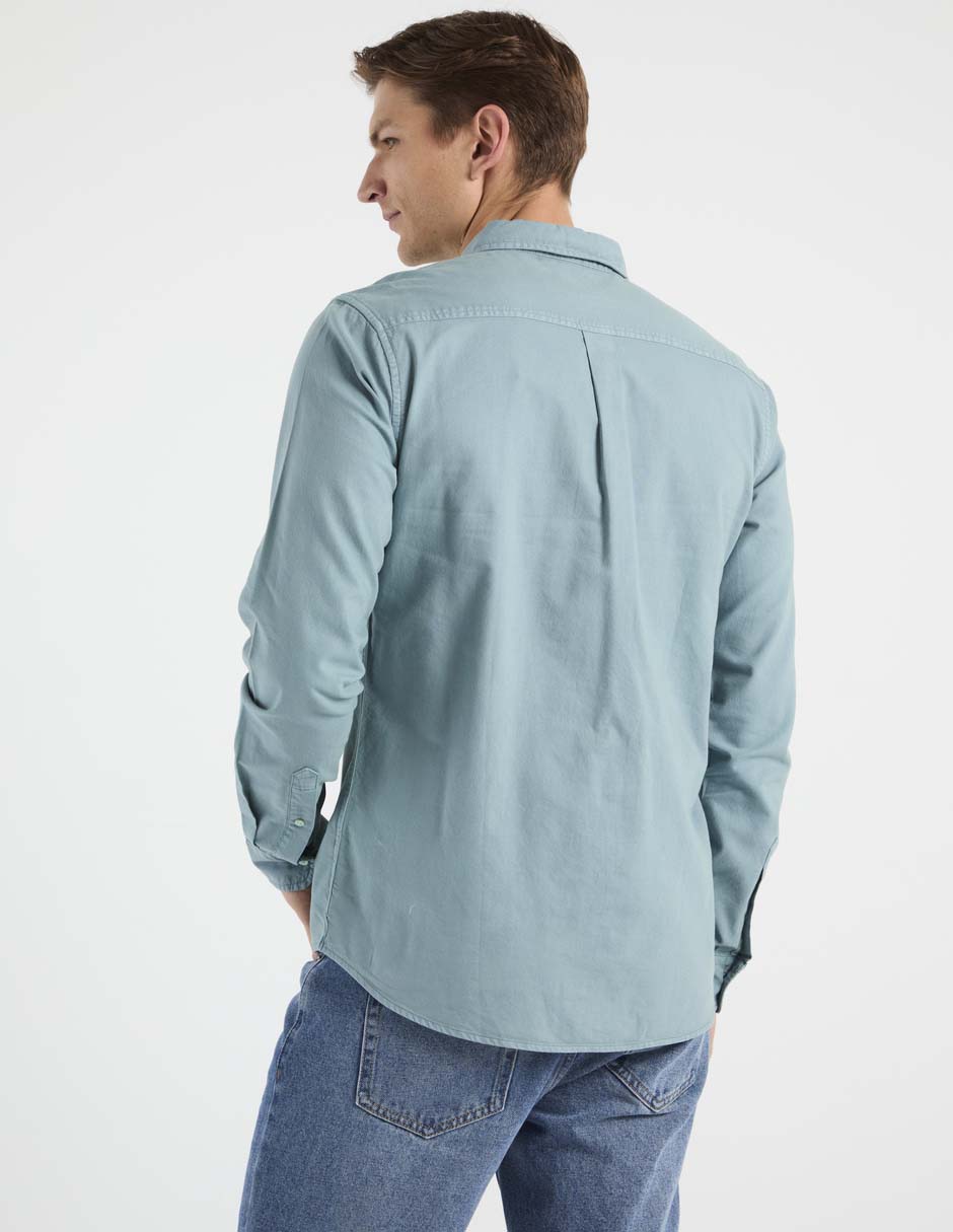 Camisa casual de algodón manga larga para hombre 2