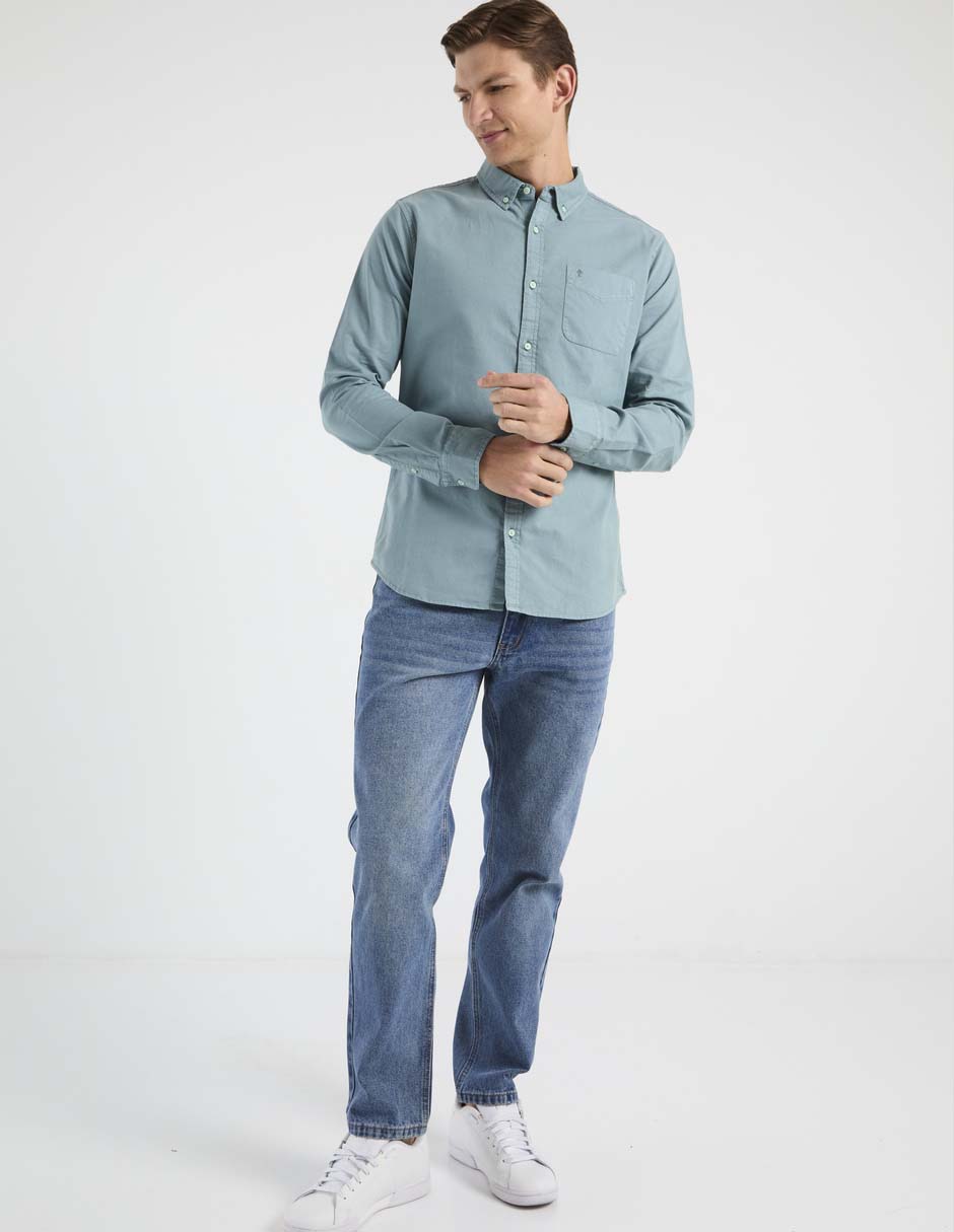 Camisa casual de algodón manga larga para hombre 3