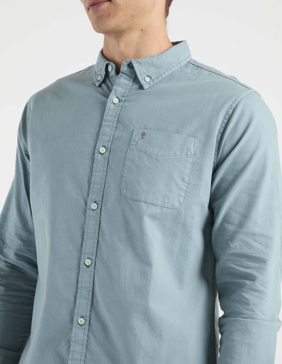 Camisa casual de algodón manga larga para hombre 4