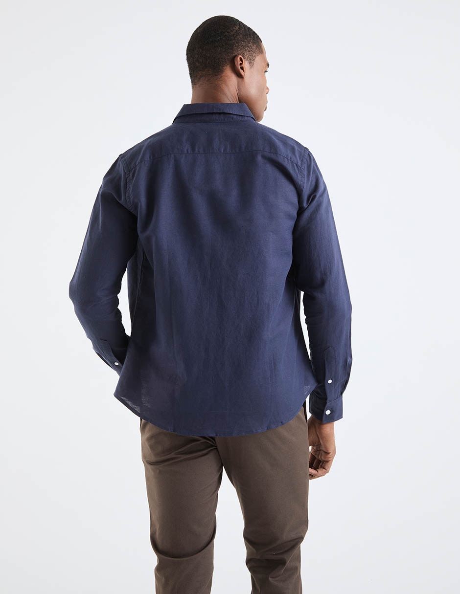 Sobrecamisa casual manga larga para hombre 2