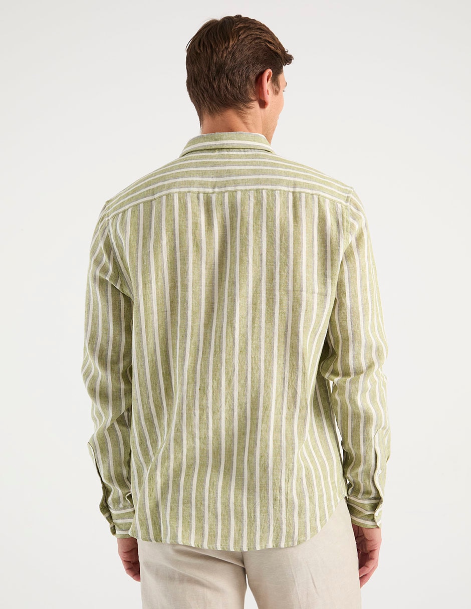 Camisa casual manga larga para hombre 4