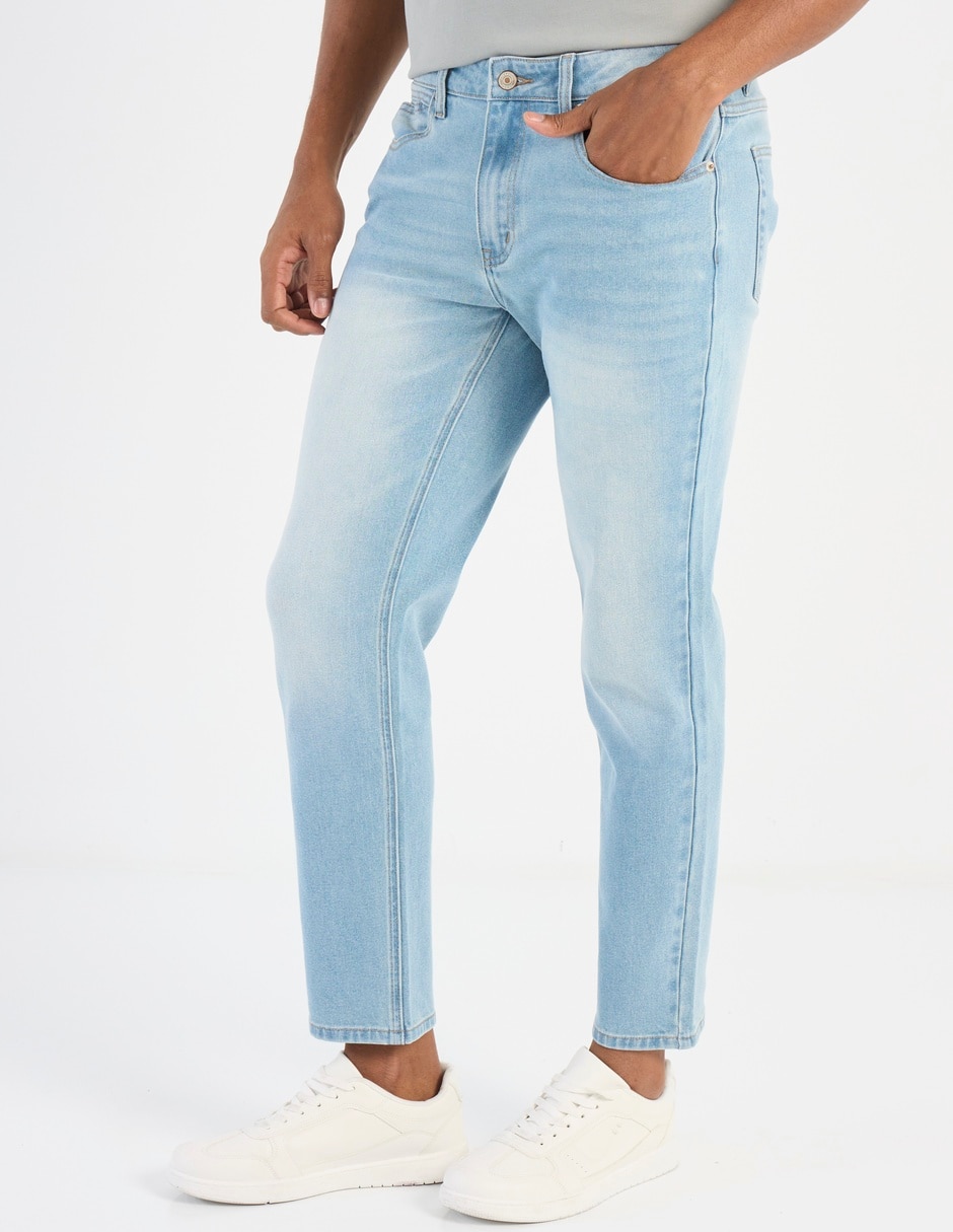Jeans slim deslavado para hombre 1