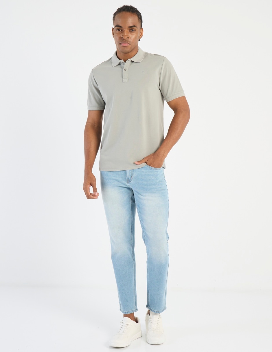Jeans slim deslavado para hombre 6