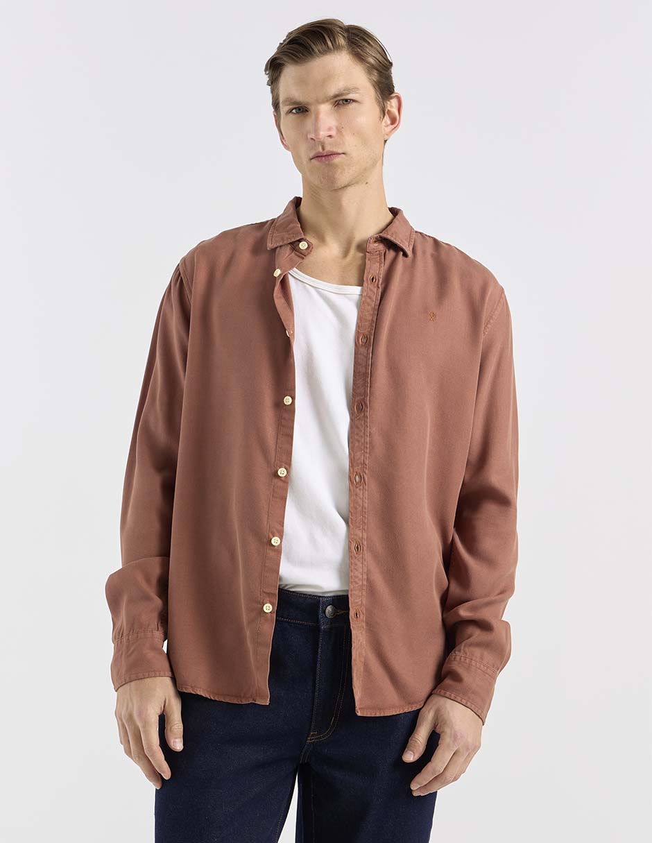 Camisa casual de algodón manga larga para hombre 5