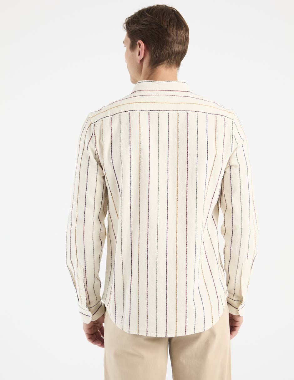 Camisa casual de algodón manga larga para hombre