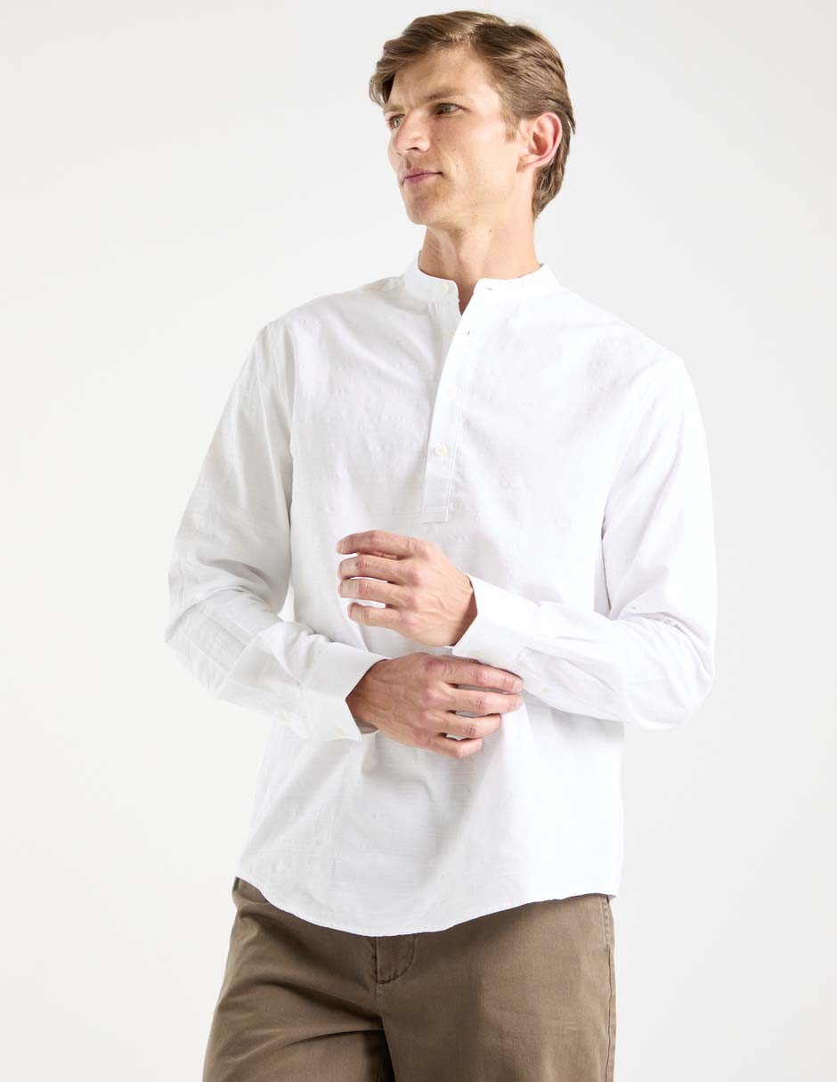 Camisa casual manga larga para hombre 2