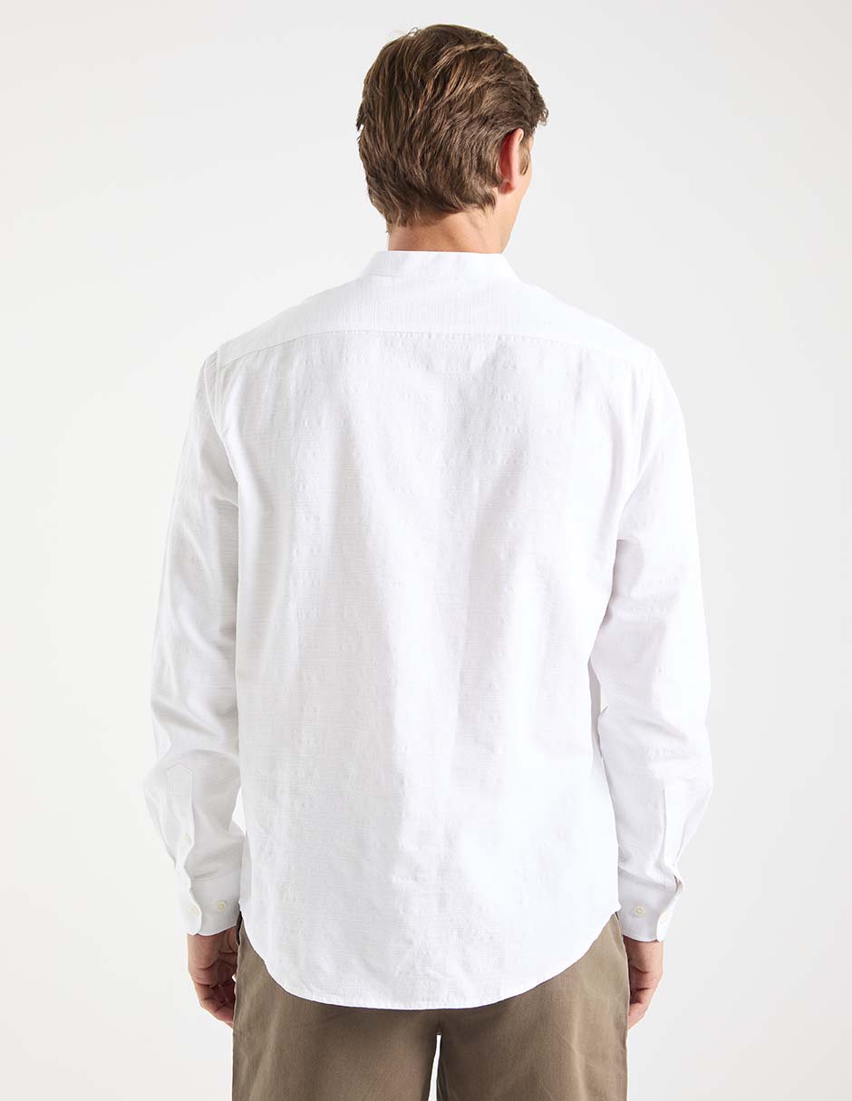 Camisa casual manga larga para hombre 6