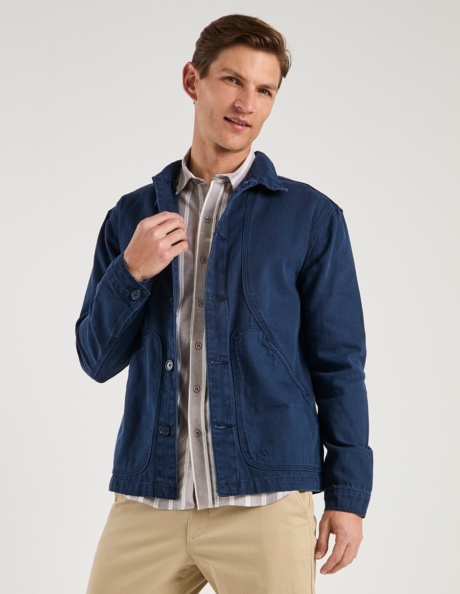 Chamarra denim con bolsillos para hombre Chamarra denim con bolsillos para hombre