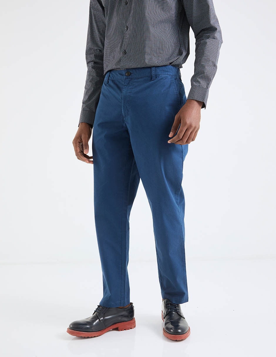 Pantalón chino straight de algodón para hombre Pantalón chino straight de algodón para hombre