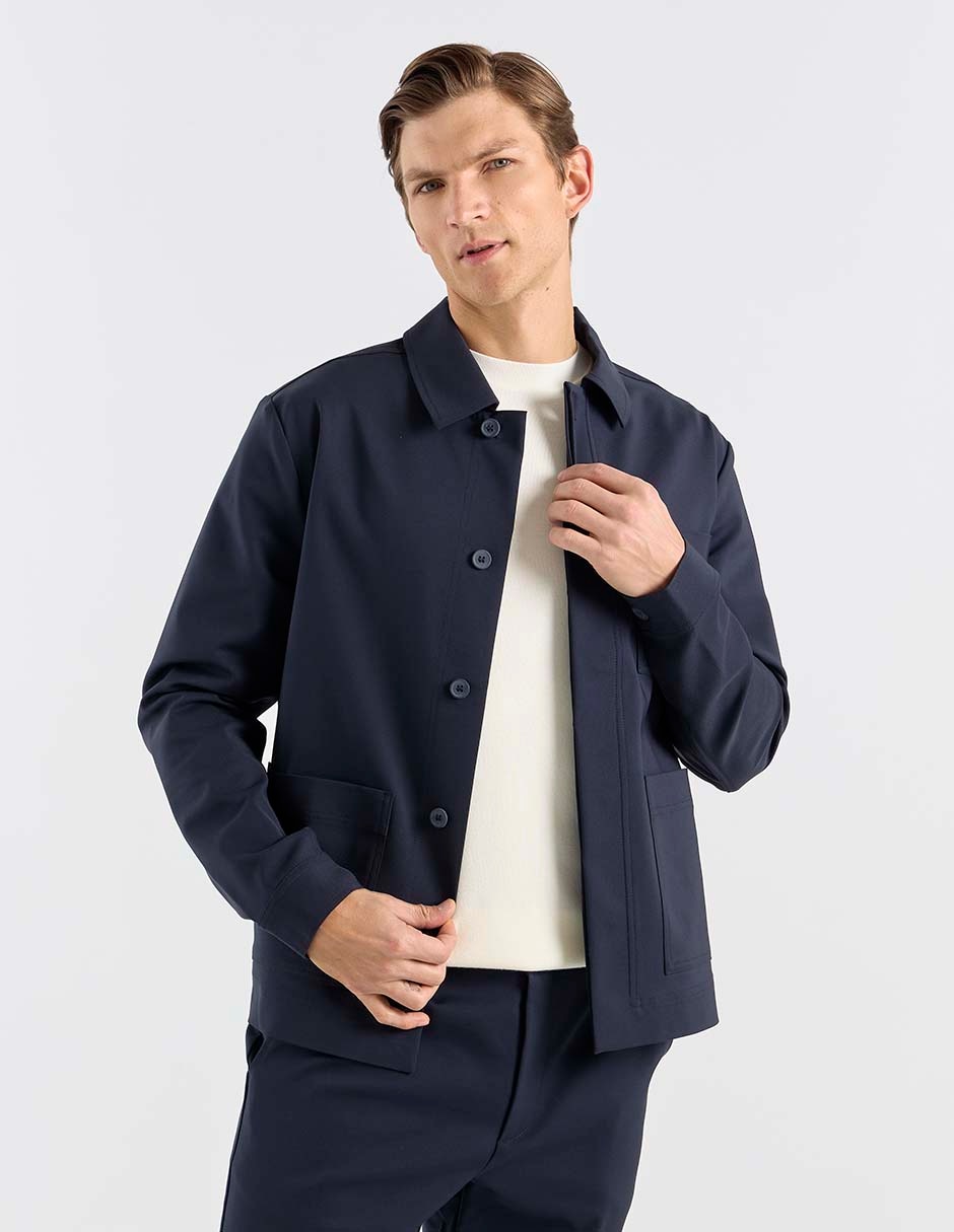 Chamarra casual con bolsillos para hombre Chamarra casual con bolsillos para hombre