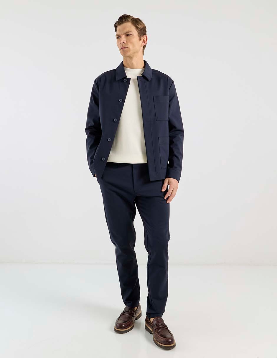 Pantalón business casual chino slim de algodón para hombre 5