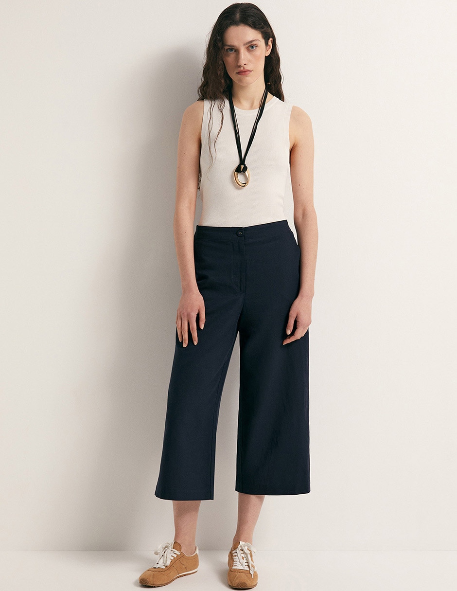 Pantalón capri flare para mujer