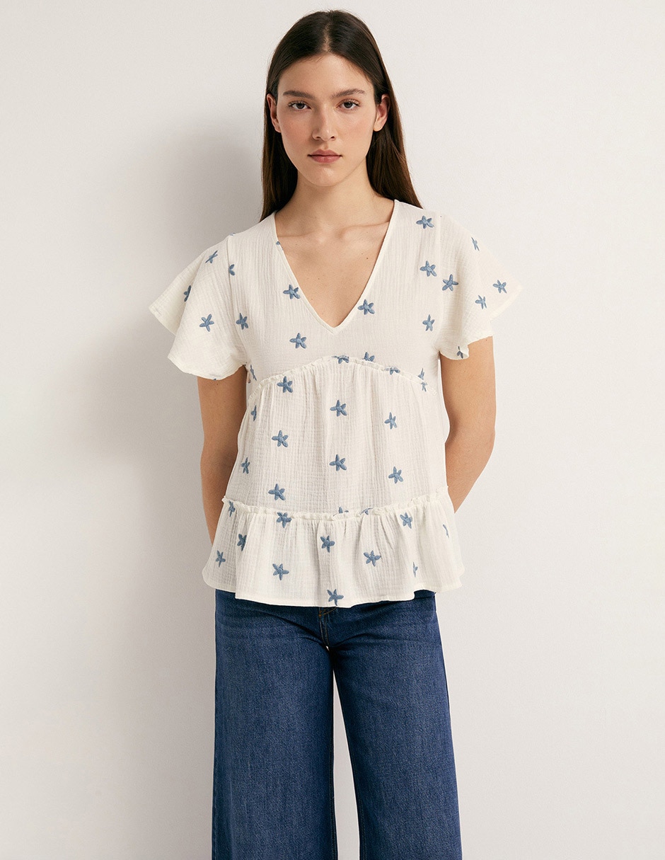 Blusa manga corta para mujer 1