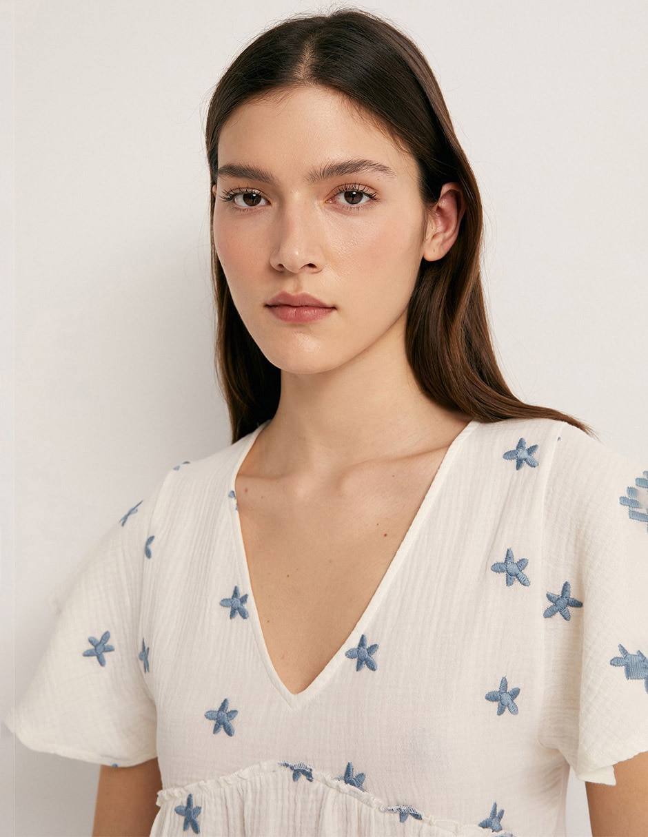 Blusa manga corta para mujer 3