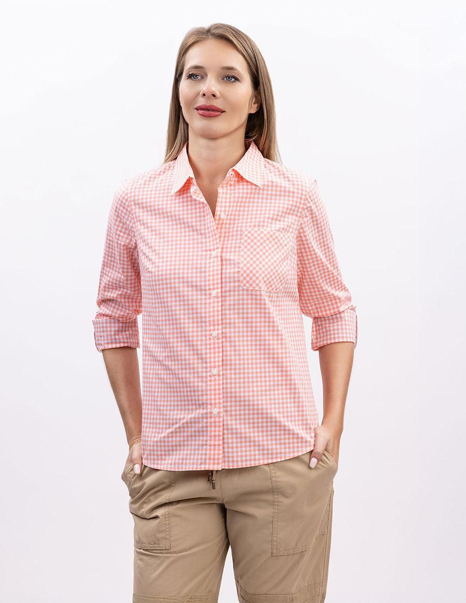 Camisa de algodón manga larga para mujer