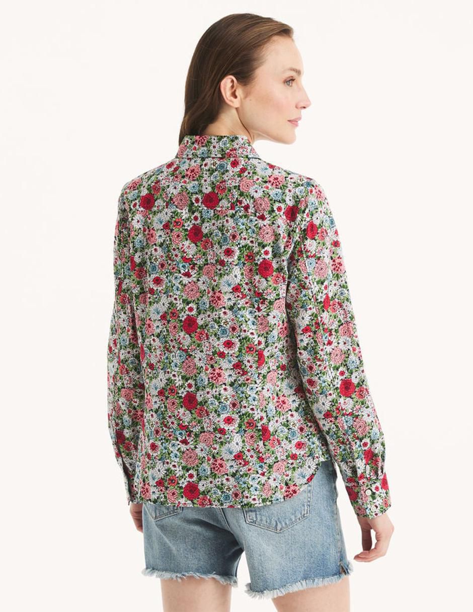 Camisa de algodón manga larga para mujer