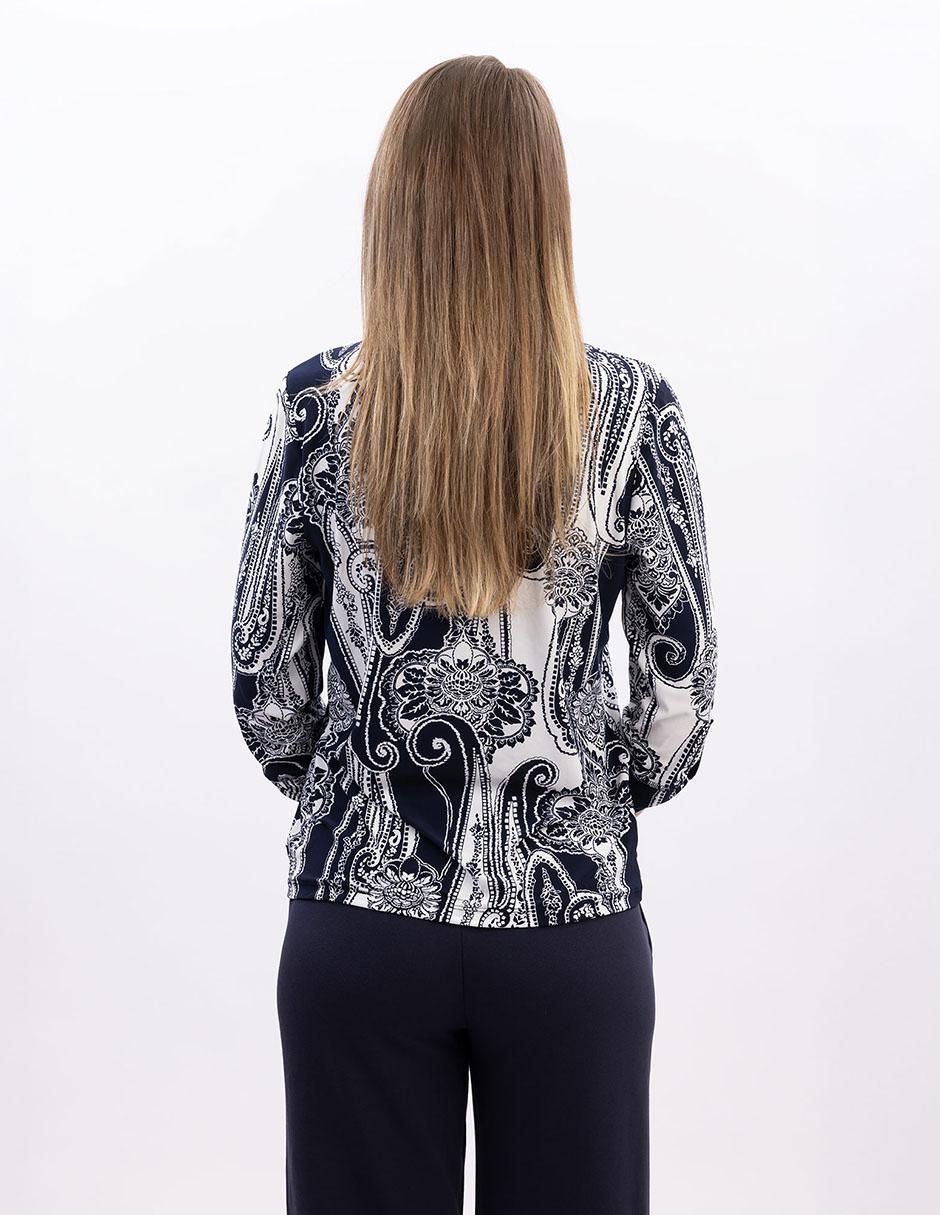 Blusa camisera Nautica manga 3/4 para mujer