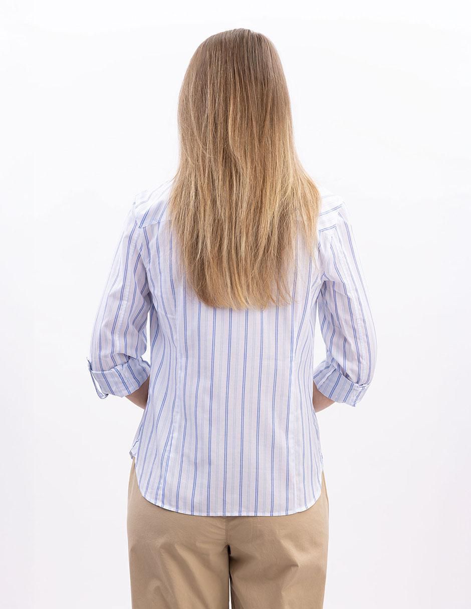 Camisa de algodón manga larga para mujer