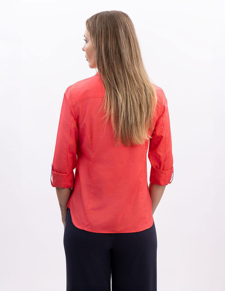 Camisa de algodón manga larga para mujer