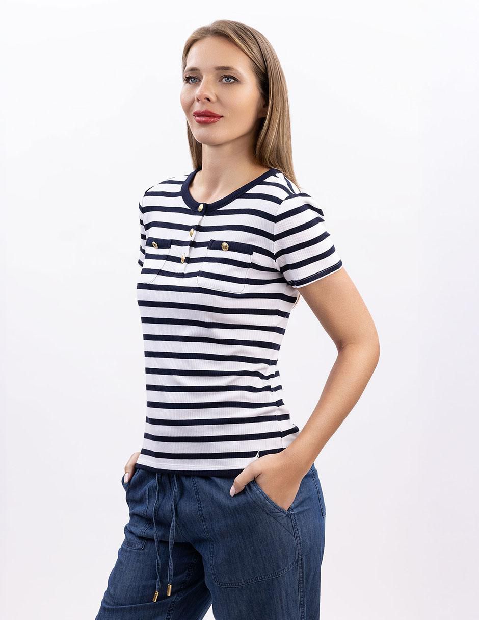 Playera manga corta F25 cuello redondo para mujer 2
