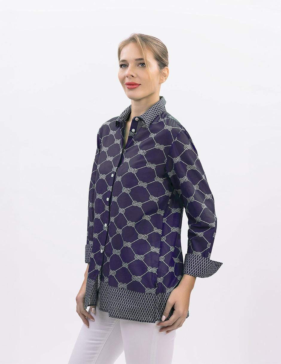 Camisa de algodón manga larga para mujer