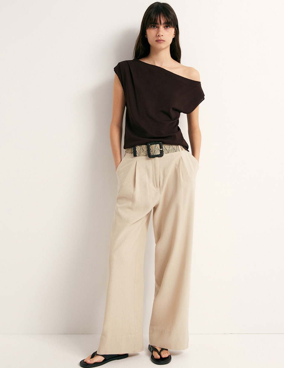 Pantalón flare amplio para mujer