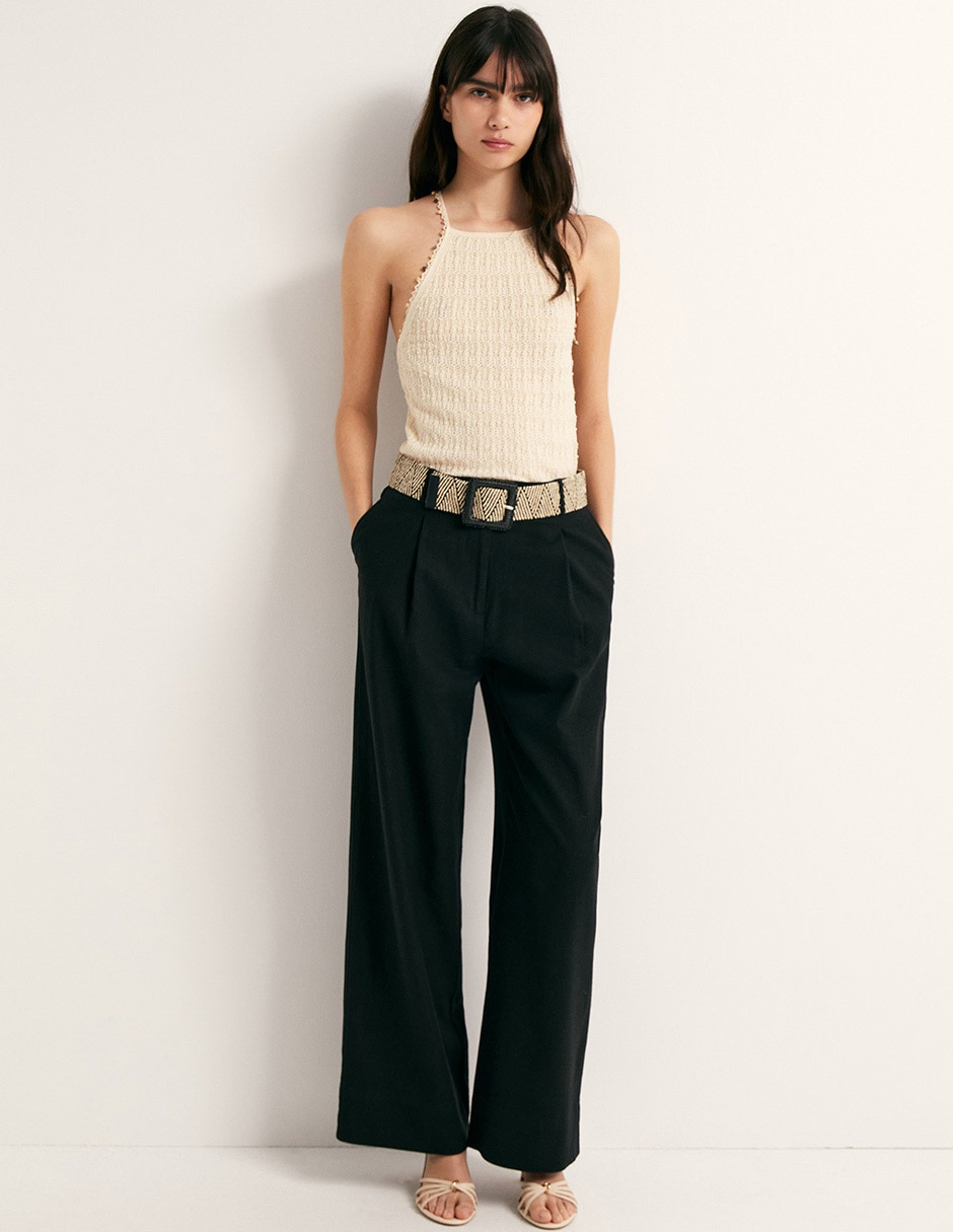 Pantalón flare amplio para mujer 1